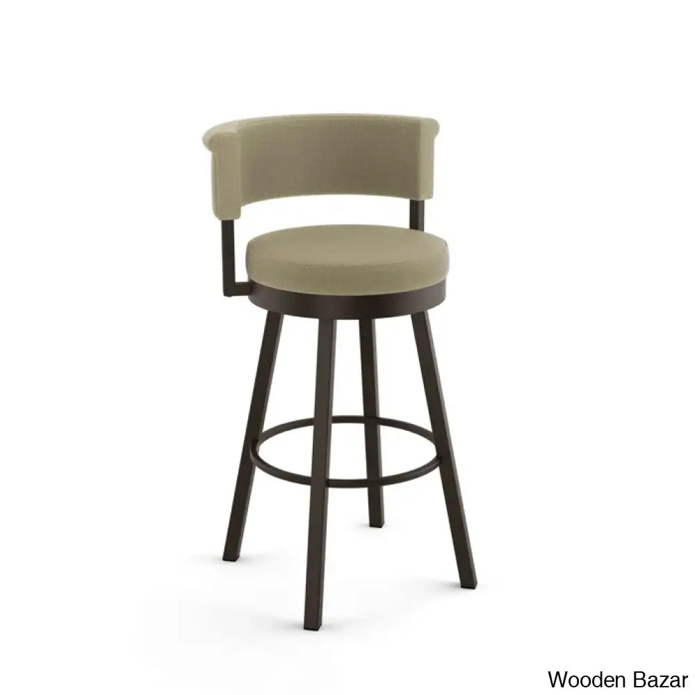 Highgatey Swivel Upholstered Counter And Bar Stool With Metal Frame