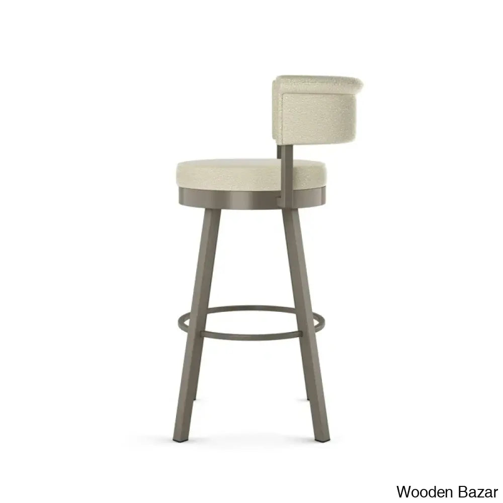 Highgatey Swivel Upholstered Counter And Bar Stool With Metal Frame