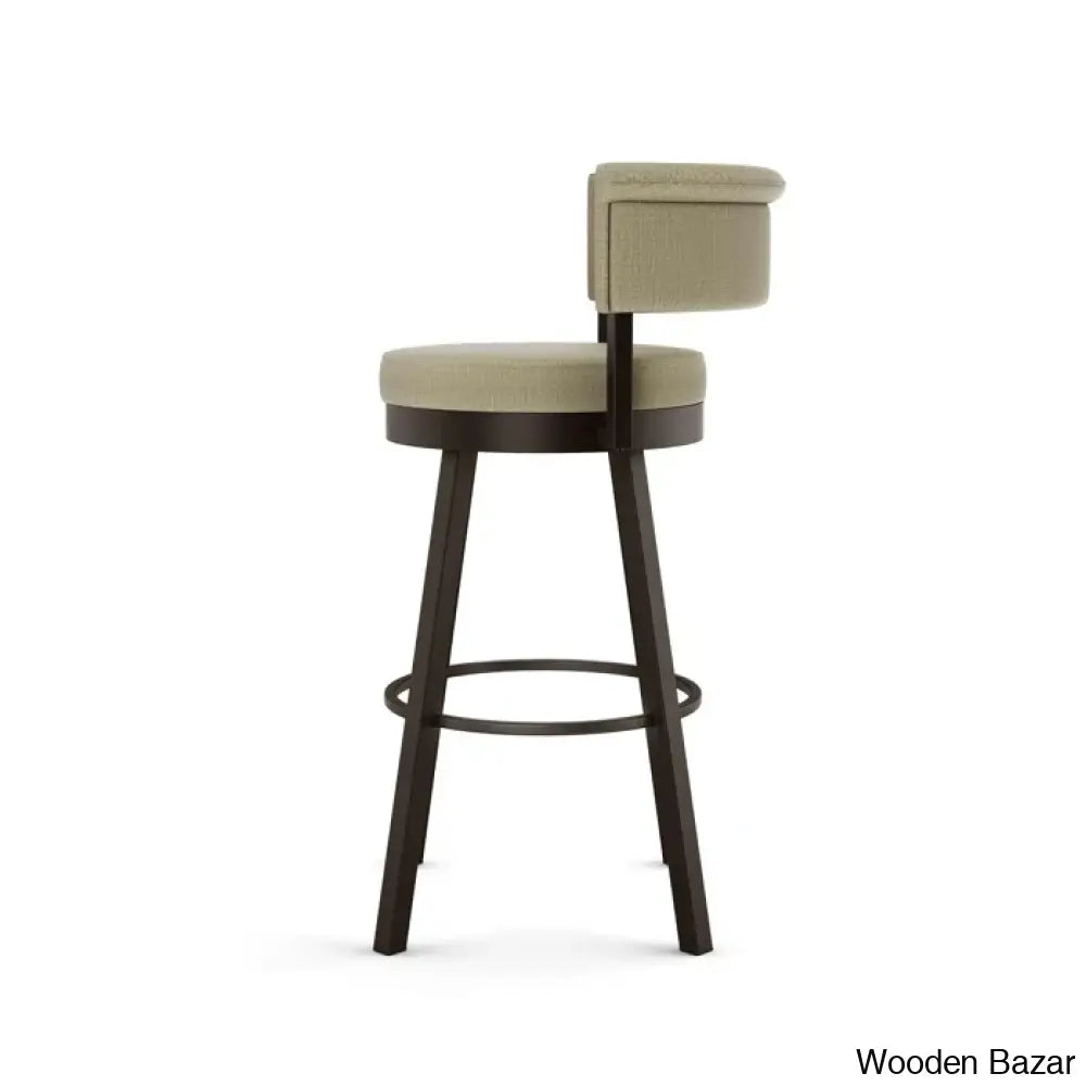 Highgatey Swivel Upholstered Counter And Bar Stool With Metal Frame