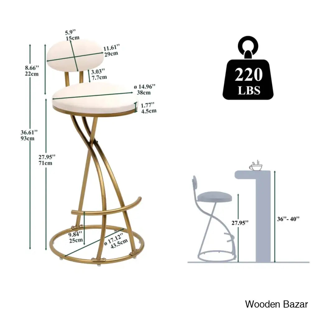 Hilareey Swivel Upholstered 27.95’’ Counter And Bar Stool With Metal Frame