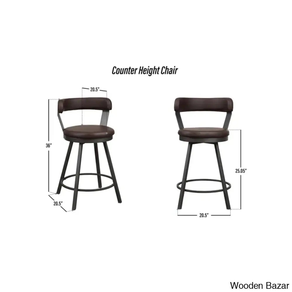 Hindrikuso Swivel Upholstered 25’’ Counter And Bar Stool With Metal Frame (Set Of 2)