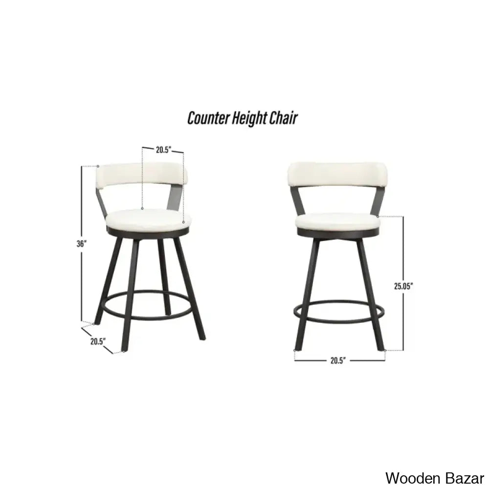 Hindrikuso Swivel Upholstered 25’’ Counter And Bar Stool With Metal Frame (Set Of 2)