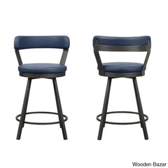 Hindrikuso Swivel Upholstered 25’’ Counter And Bar Stool With Metal Frame (Set Of 2)