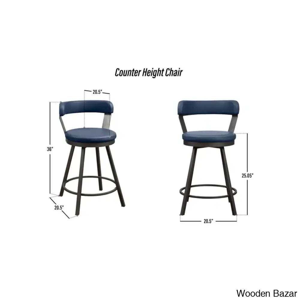 Hindrikuso Swivel Upholstered 25’’ Counter And Bar Stool With Metal Frame (Set Of 2)