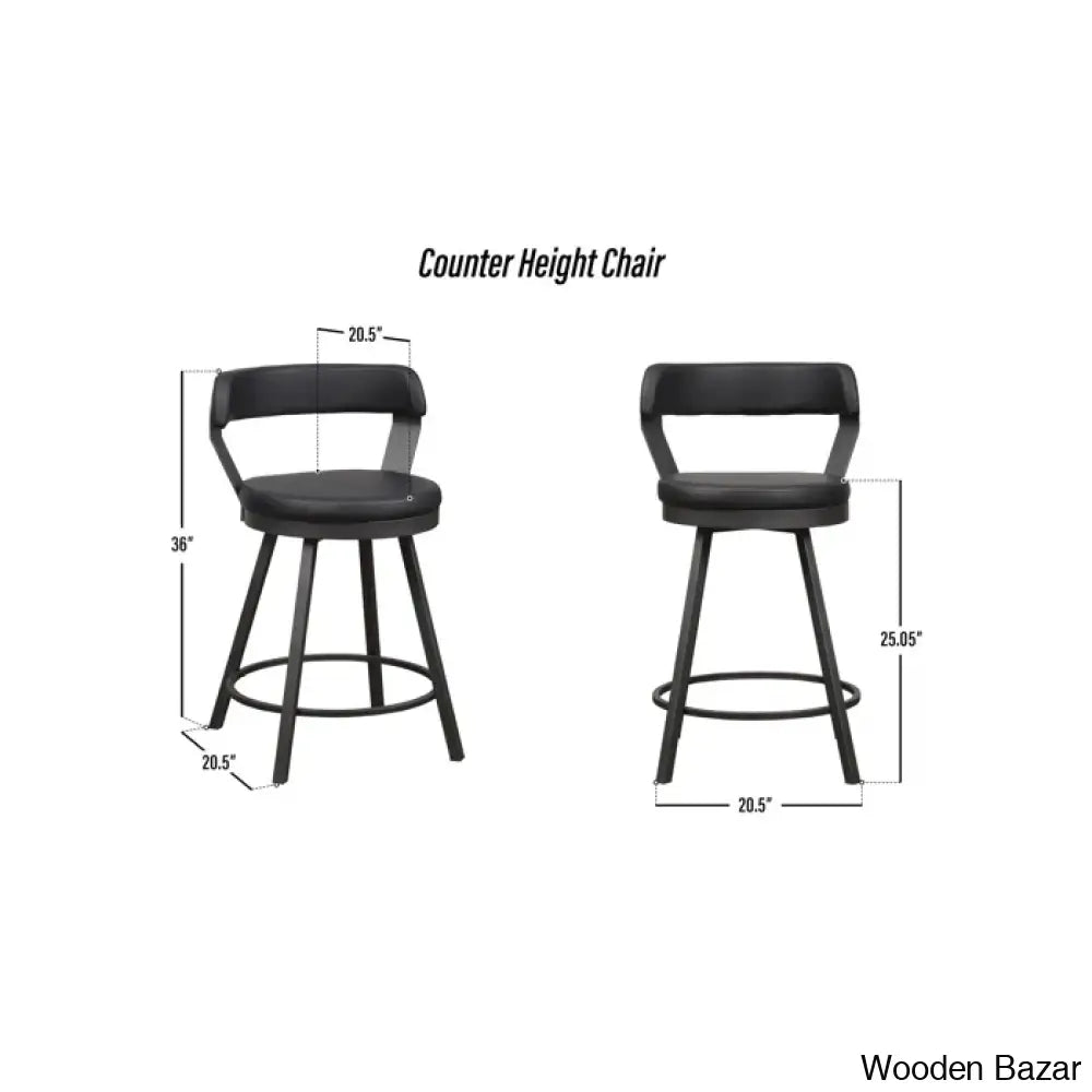 Hindrikuso Swivel Upholstered 25’’ Counter And Bar Stool With Metal Frame (Set Of 2)