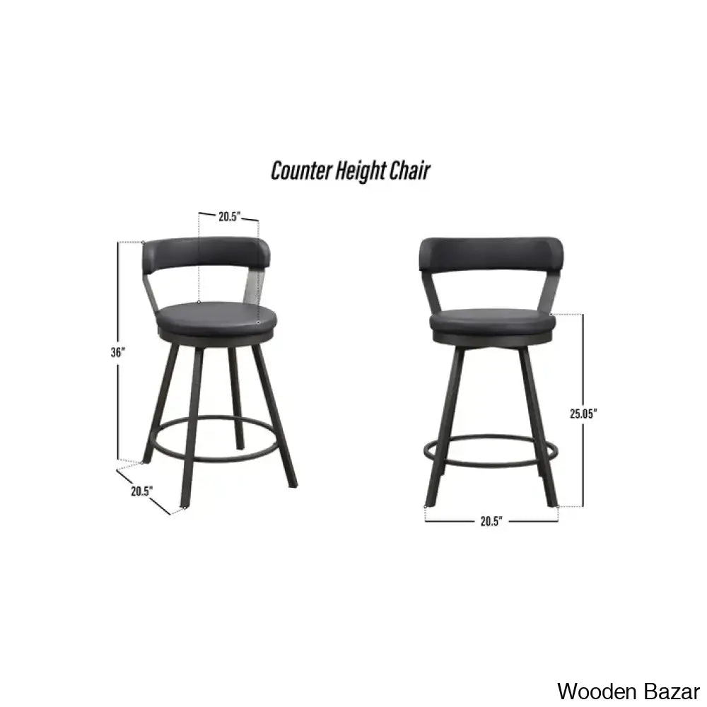 Hindrikuso Swivel Upholstered 25’’ Counter And Bar Stool With Metal Frame (Set Of 2)