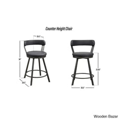 Hindrikuso Swivel Upholstered 25’’ Counter And Bar Stool With Metal Frame (Set Of 2)