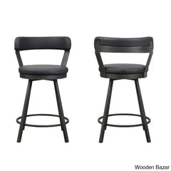Hindrikuso Swivel Upholstered 25’’ Counter And Bar Stool With Metal Frame (Set Of 2)