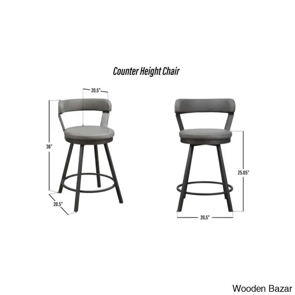 Hindrikuso Swivel Upholstered 25’’ Counter And Bar Stool With Metal Frame (Set Of 2)