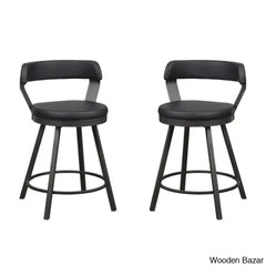 Hindrikuso Swivel Upholstered 25’’ Counter And Bar Stool With Metal Frame (Set Of 2)