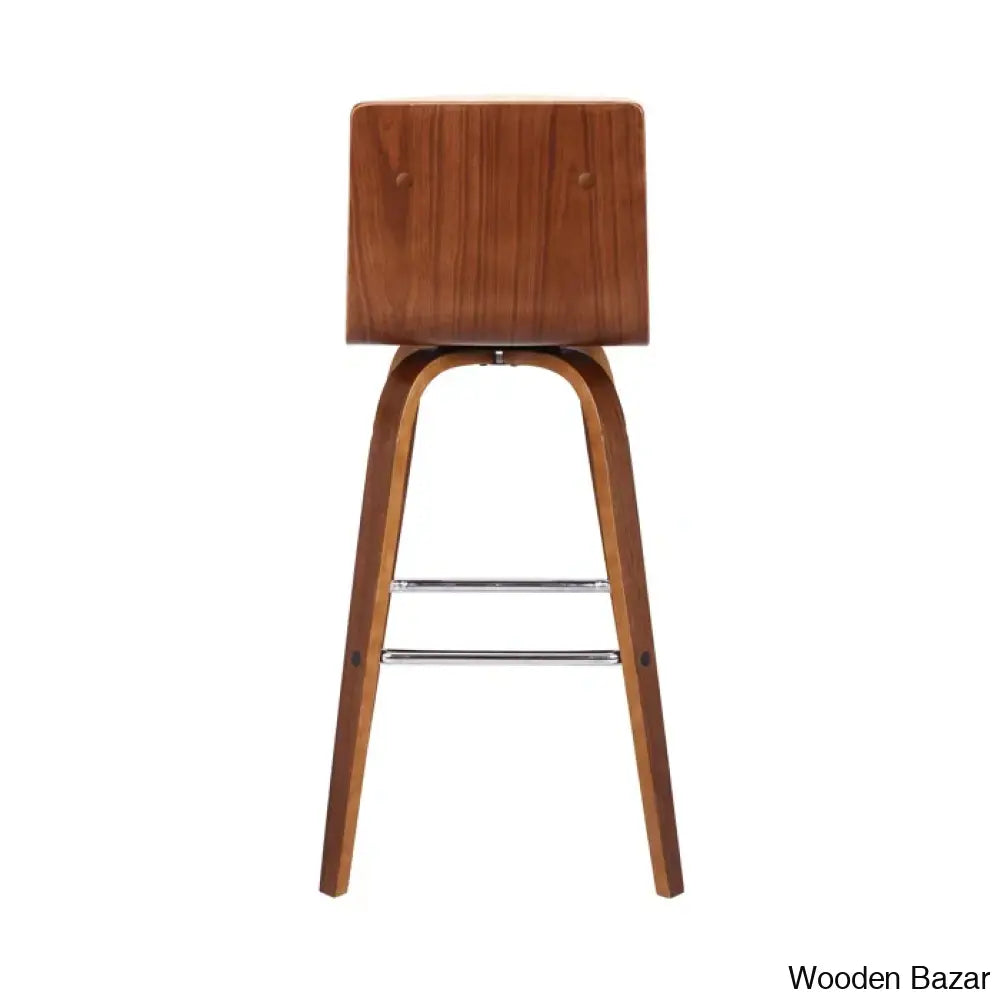 Hiramc Solid Wood Swivel Bar & Counter Stool