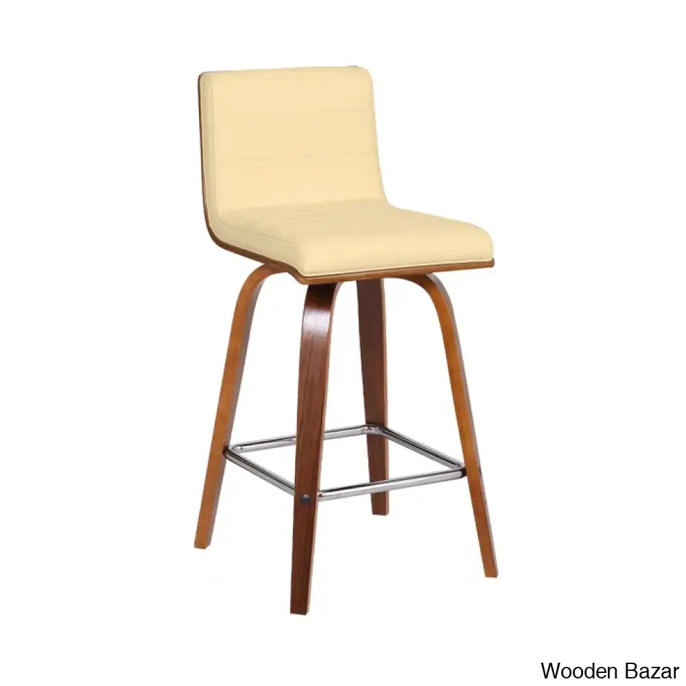 Hiramc Solid Wood Swivel Bar & Counter Stool