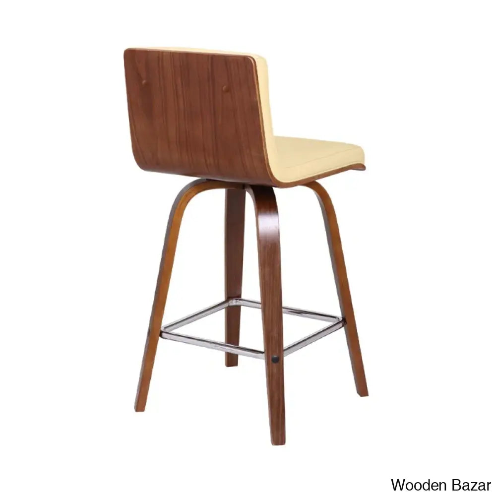 Hiramc Solid Wood Swivel Bar & Counter Stool