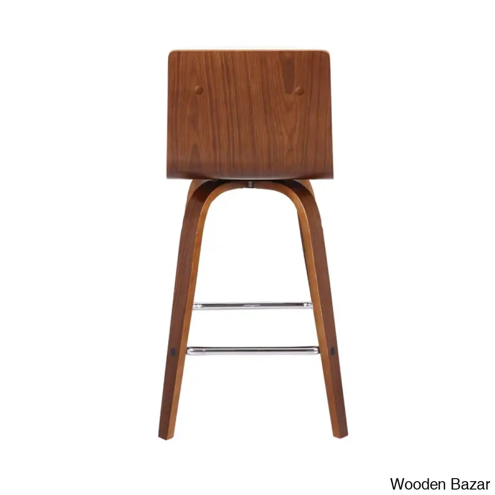 Hiramc Solid Wood Swivel Bar & Counter Stool