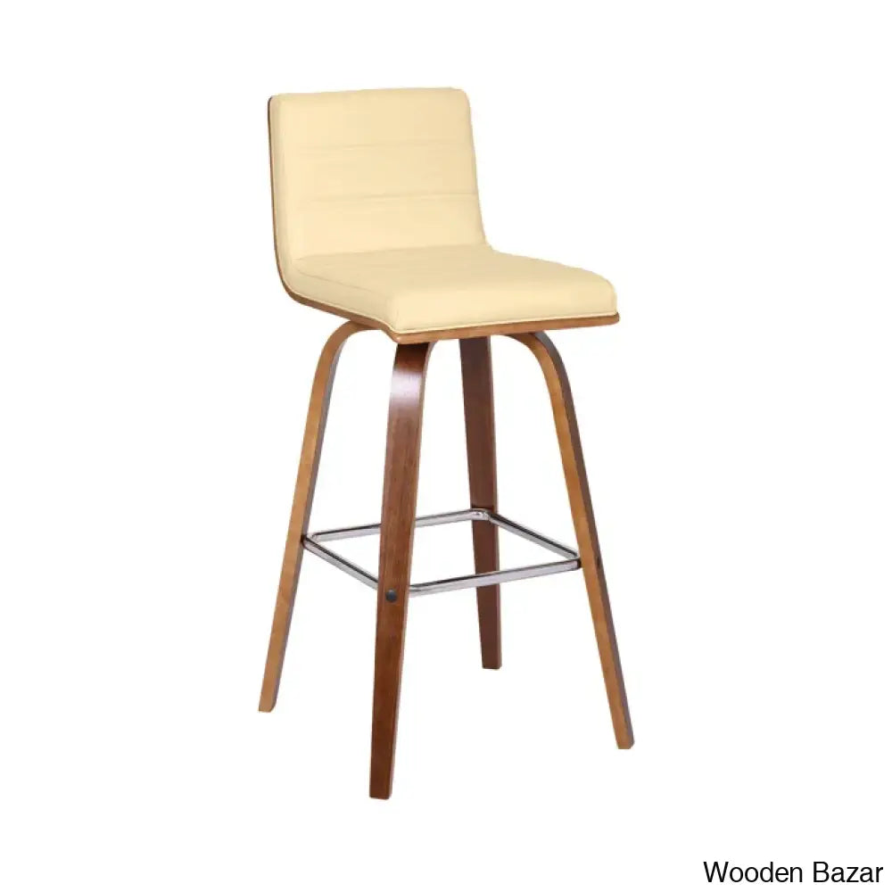 Hiramc Solid Wood Swivel Bar & Counter Stool