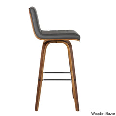 Hiramc Solid Wood Swivel Bar & Counter Stool