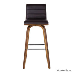 Hiramc Solid Wood Swivel Bar & Counter Stool