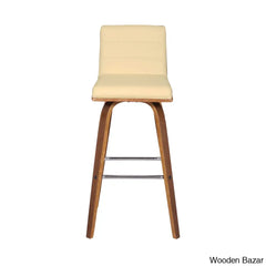Hiramc Solid Wood Swivel Bar & Counter Stool