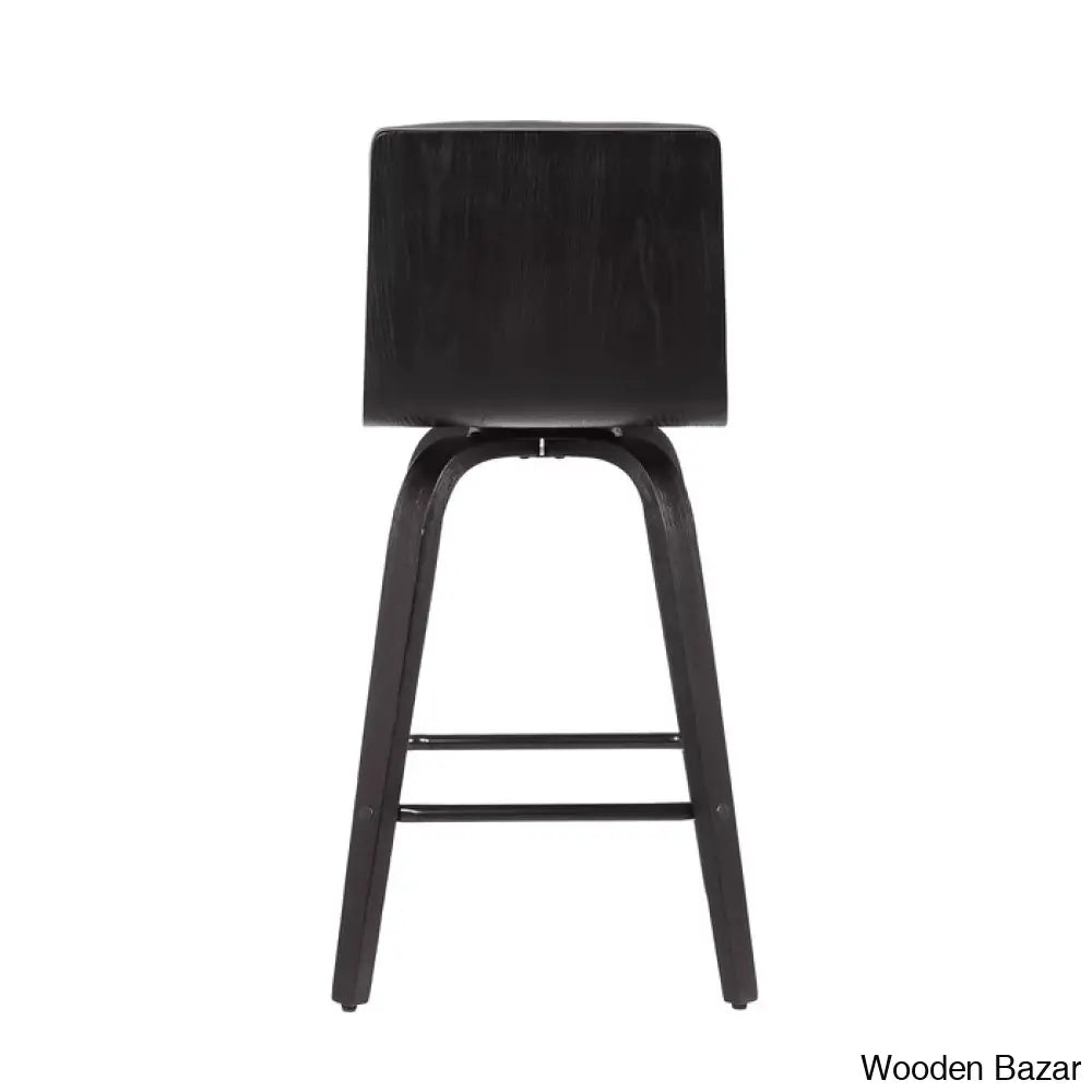 Hiramc Solid Wood Swivel Bar & Counter Stool