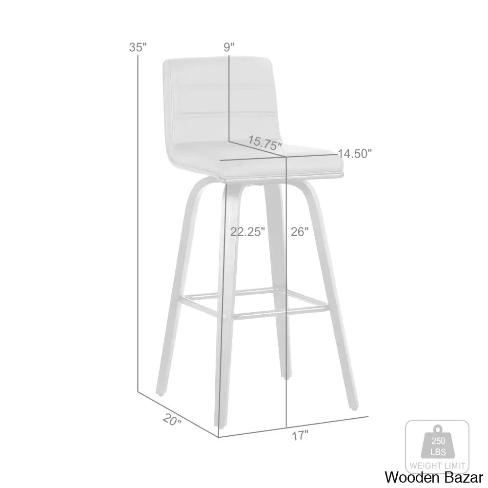 Hiramc Solid Wood Swivel Bar & Counter Stool