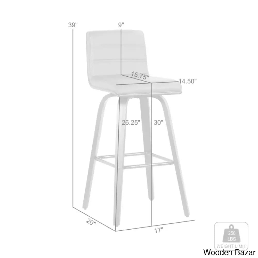 Hiramc Solid Wood Swivel Bar & Counter Stool