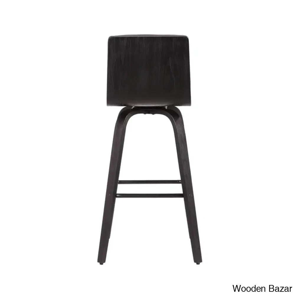 Hiramc Solid Wood Swivel Bar & Counter Stool