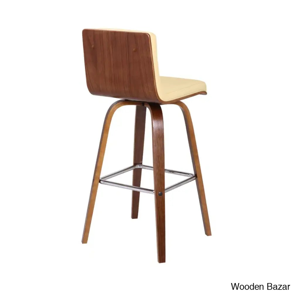 Hiramc Solid Wood Swivel Bar & Counter Stool