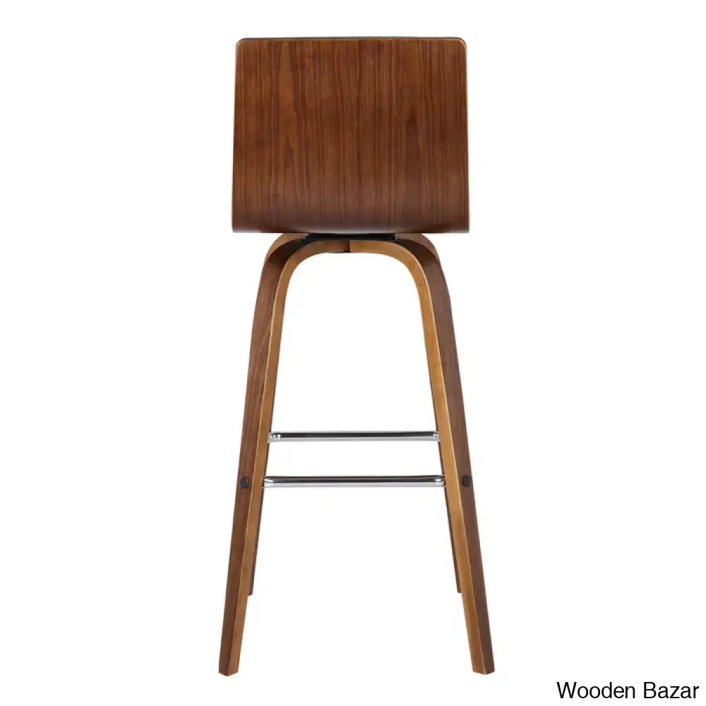 Hiramc Solid Wood Swivel Bar & Counter Stool