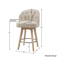 Hitchensa Swivel Upholstered 360 Degree Counter And Bar Stool