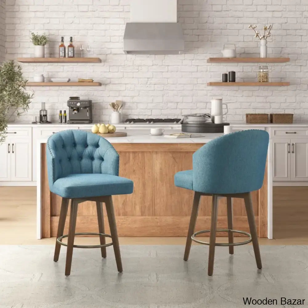 Hitchensa Swivel Upholstered 360 Degree Counter And Bar Stool