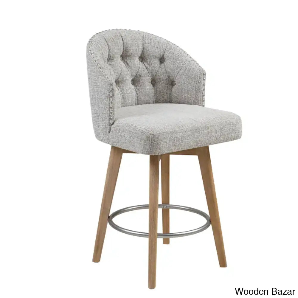 Hitchensa Swivel Upholstered 360 Degree Counter And Bar Stool