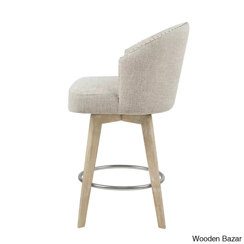 Hitchensa Swivel Upholstered 360 Degree Counter And Bar Stool