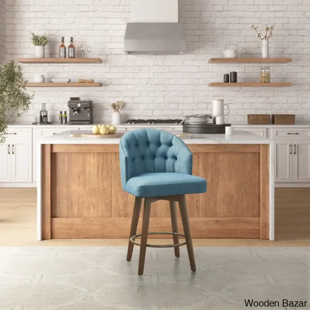 Hitchensa Swivel Upholstered 360 Degree Counter And Bar Stool