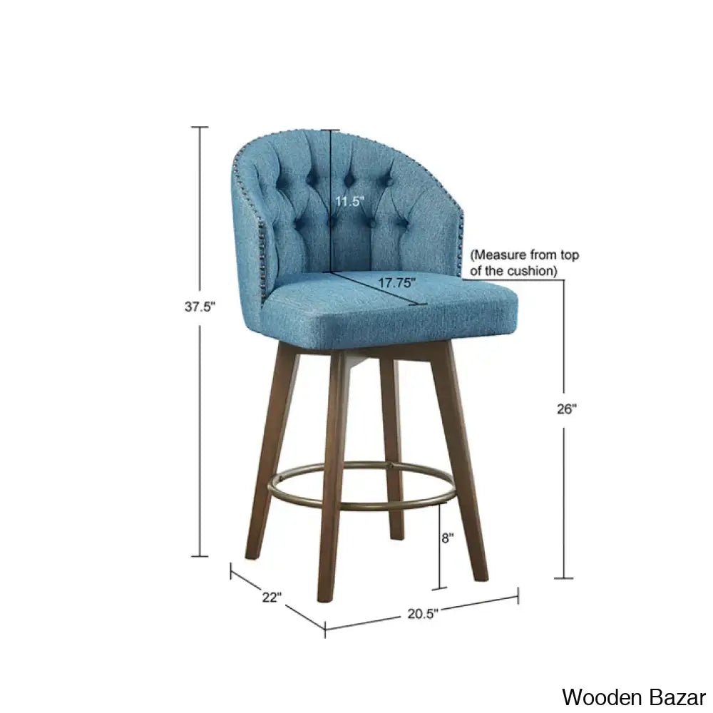 Hitchensa Swivel Upholstered 360 Degree Counter And Bar Stool