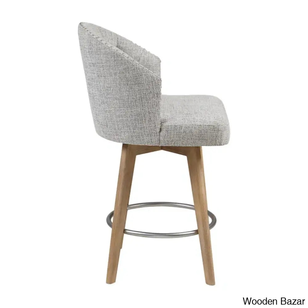 Hitchensa Swivel Upholstered 360 Degree Counter And Bar Stool