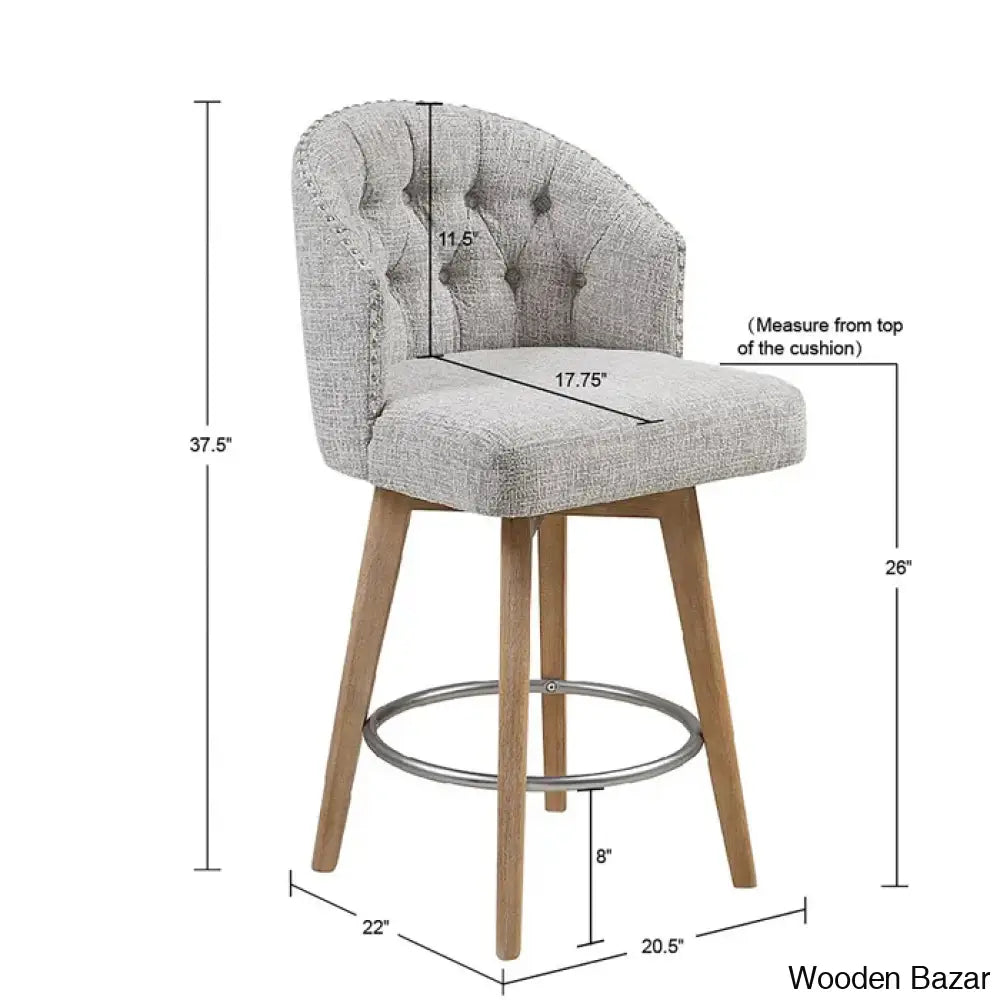 Hitchensa Swivel Upholstered 360 Degree Counter And Bar Stool