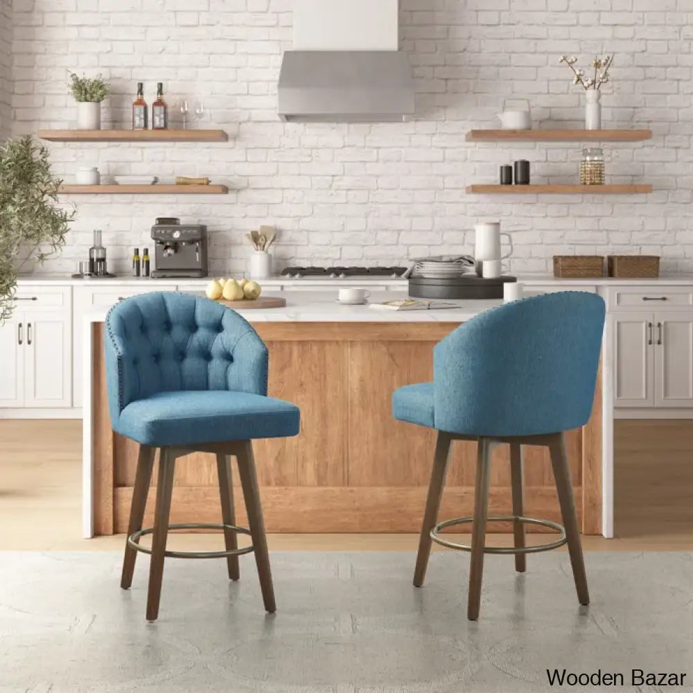 Hitchensa Swivel Upholstered 360 Degree Counter And Bar Stool