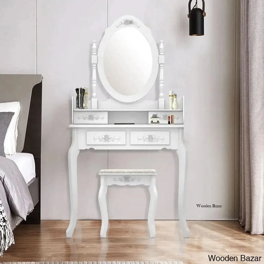 Hoglund Vanity Dressing Table With Mirror And Stool
