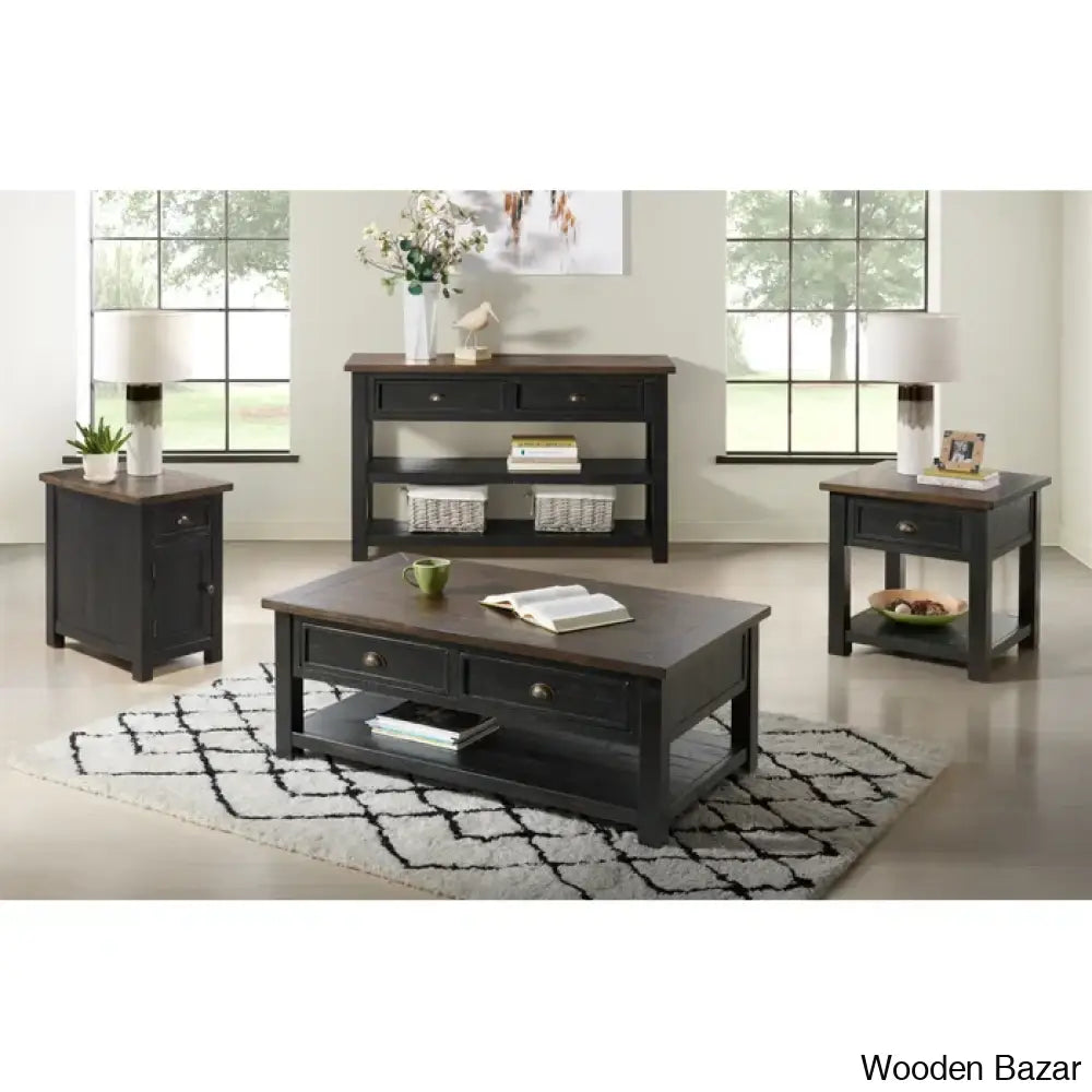 Hollimanin Solid Wood Coffee And Center Table