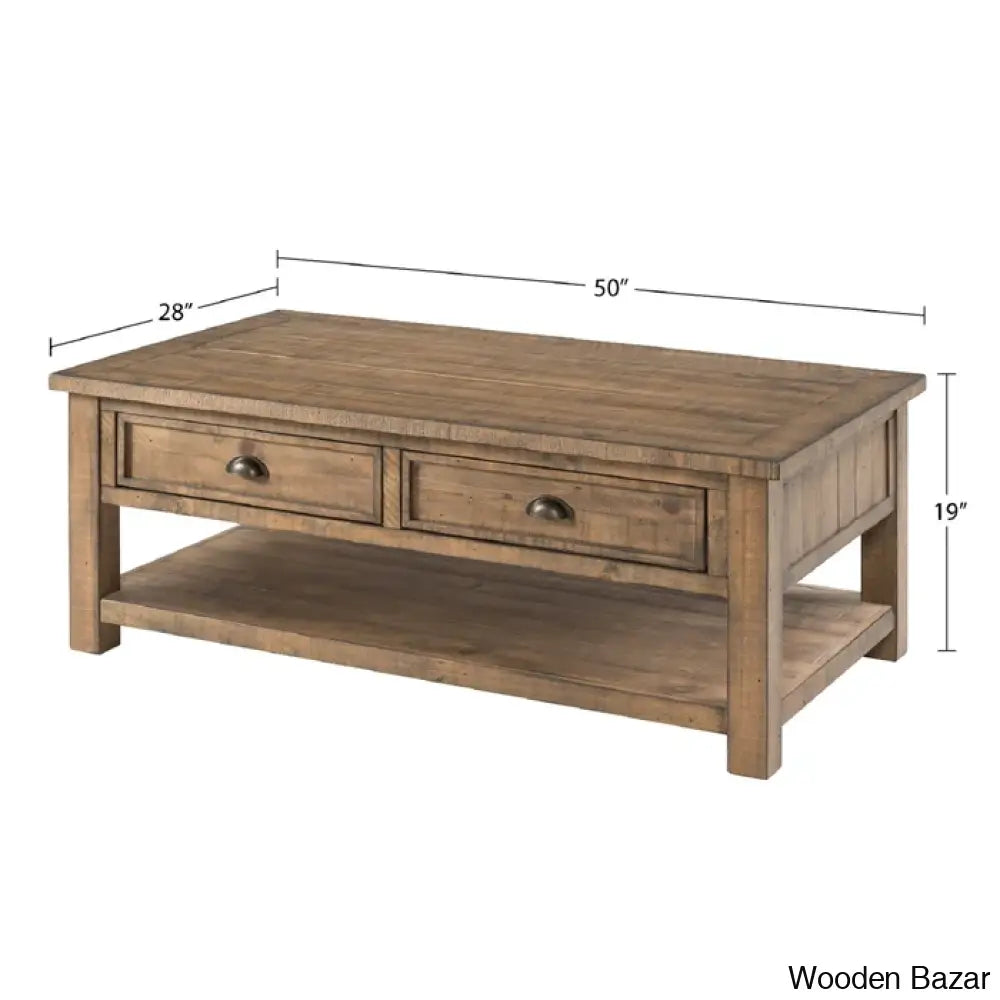 Hollimanin Solid Wood Coffee And Center Table