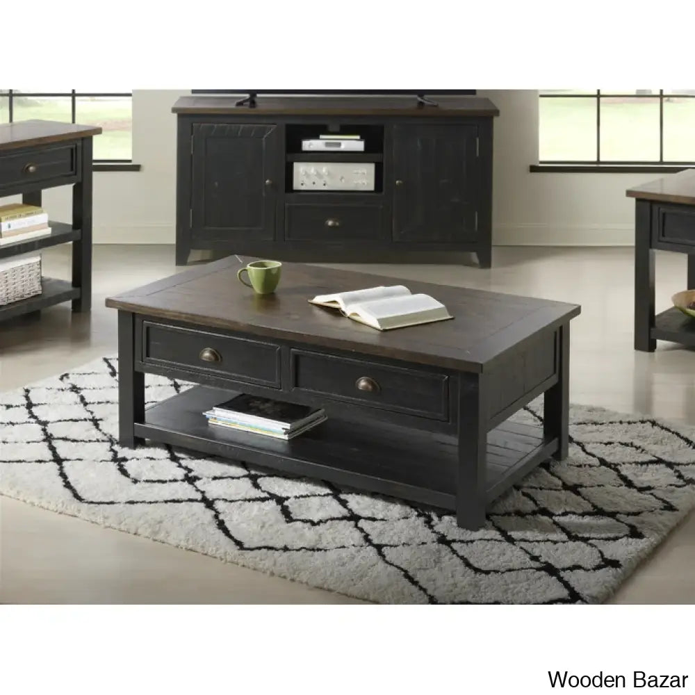 Hollimanin Solid Wood Coffee And Center Table