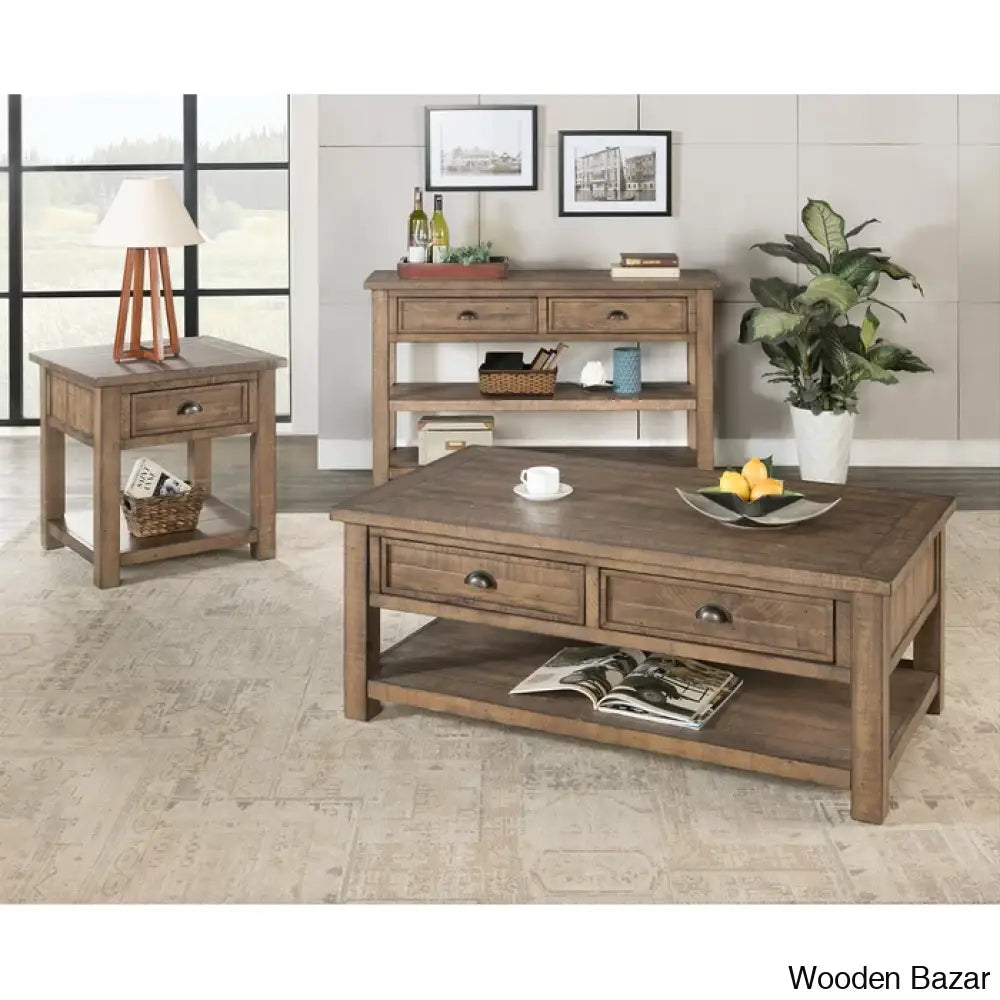 Hollimanin Solid Wood Coffee And Center Table