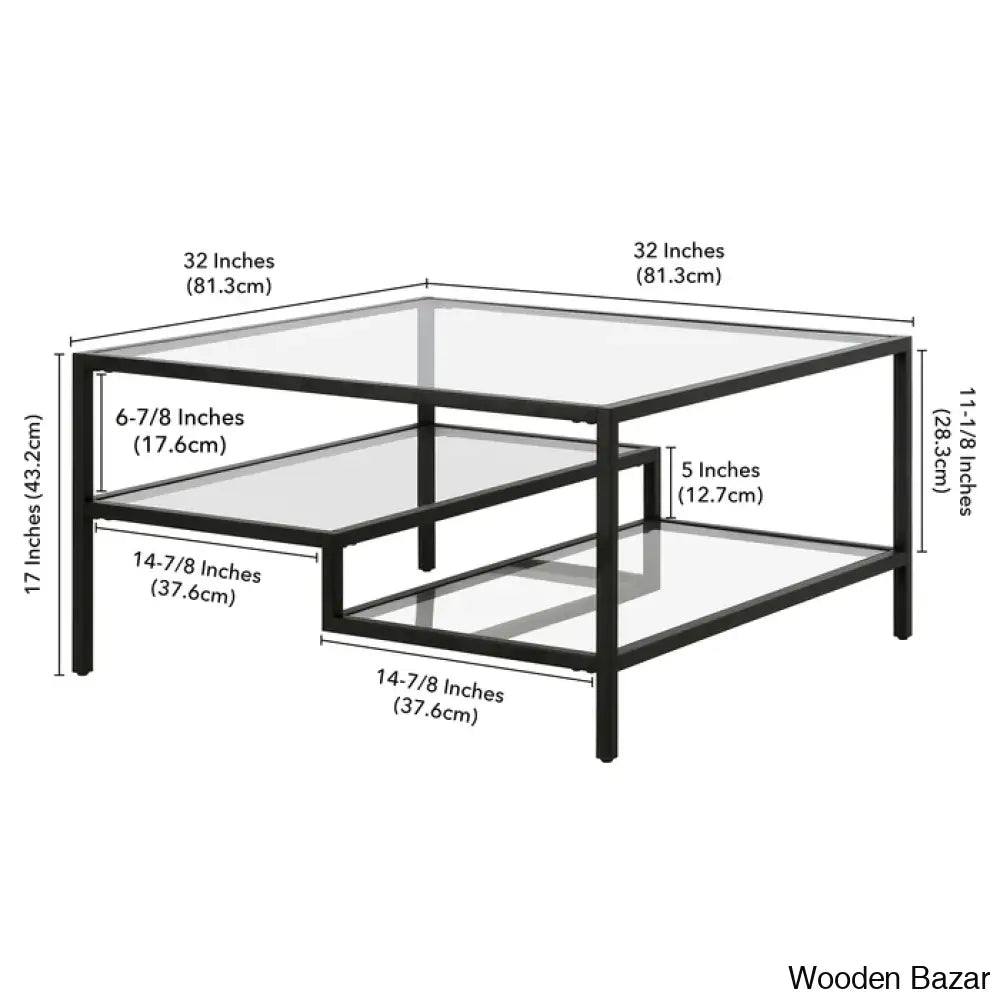 Holzero Glass Top Coffee And Center Table