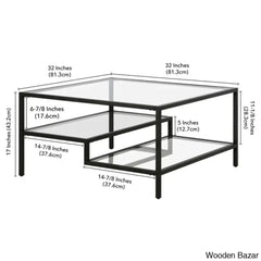 Holzero Glass Top Coffee And Center Table