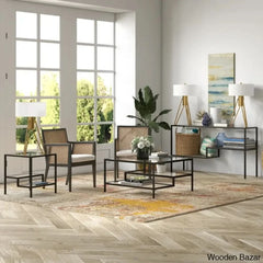 Holzero Glass Top Coffee And Center Table