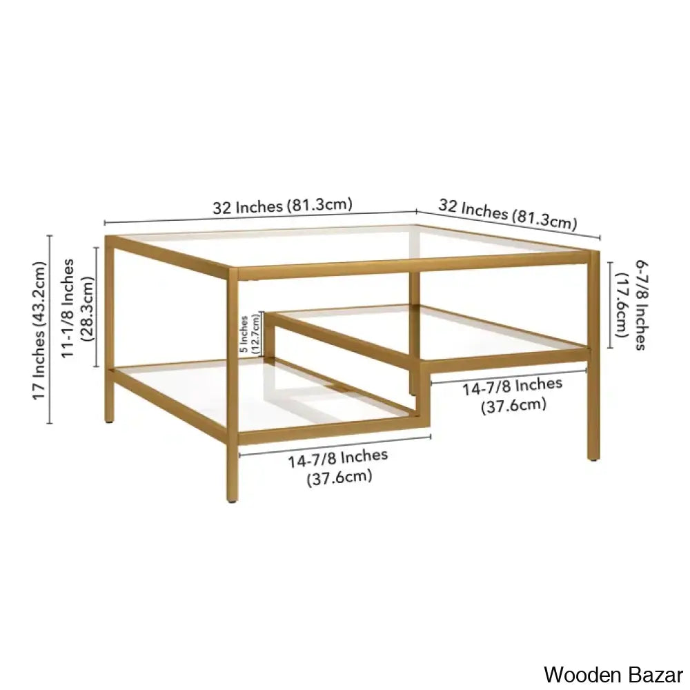 Holzero Glass Top Coffee And Center Table