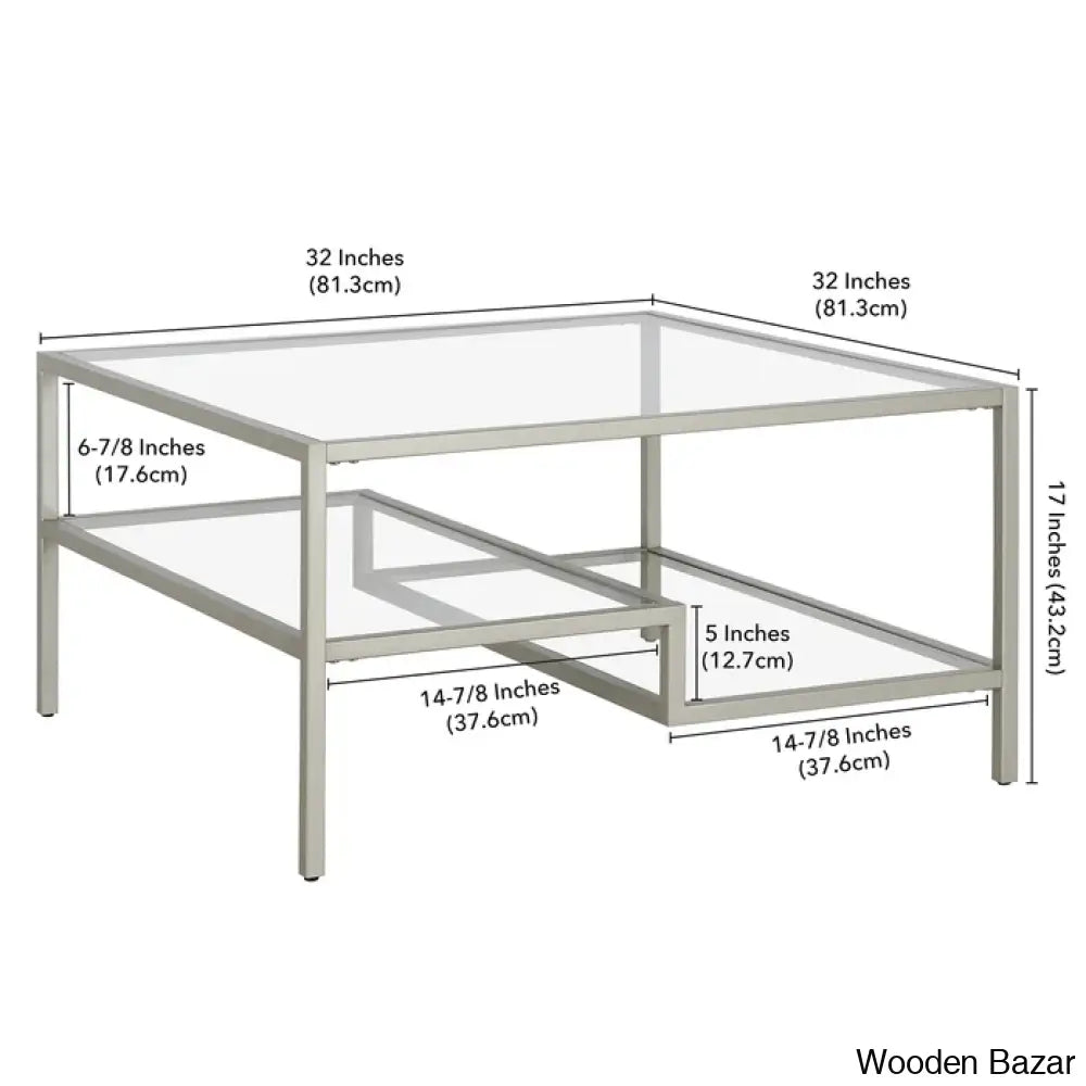 Holzero Glass Top Coffee And Center Table