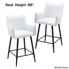Honoratax Swivel Upholstered Counter And Bar Stool With Metal Frame (Set Of 2)