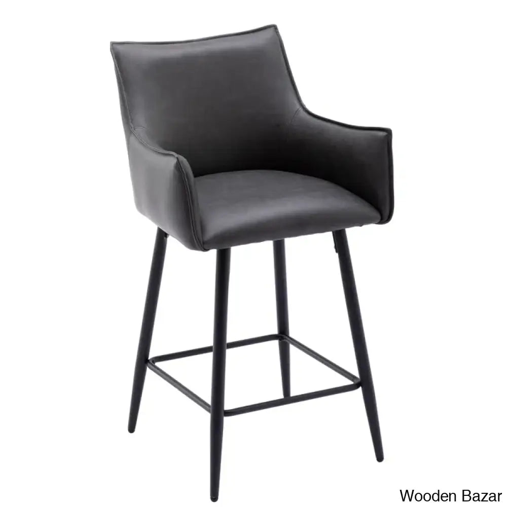 Honoratax Swivel Upholstered Counter And Bar Stool With Metal Frame (Set Of 2)