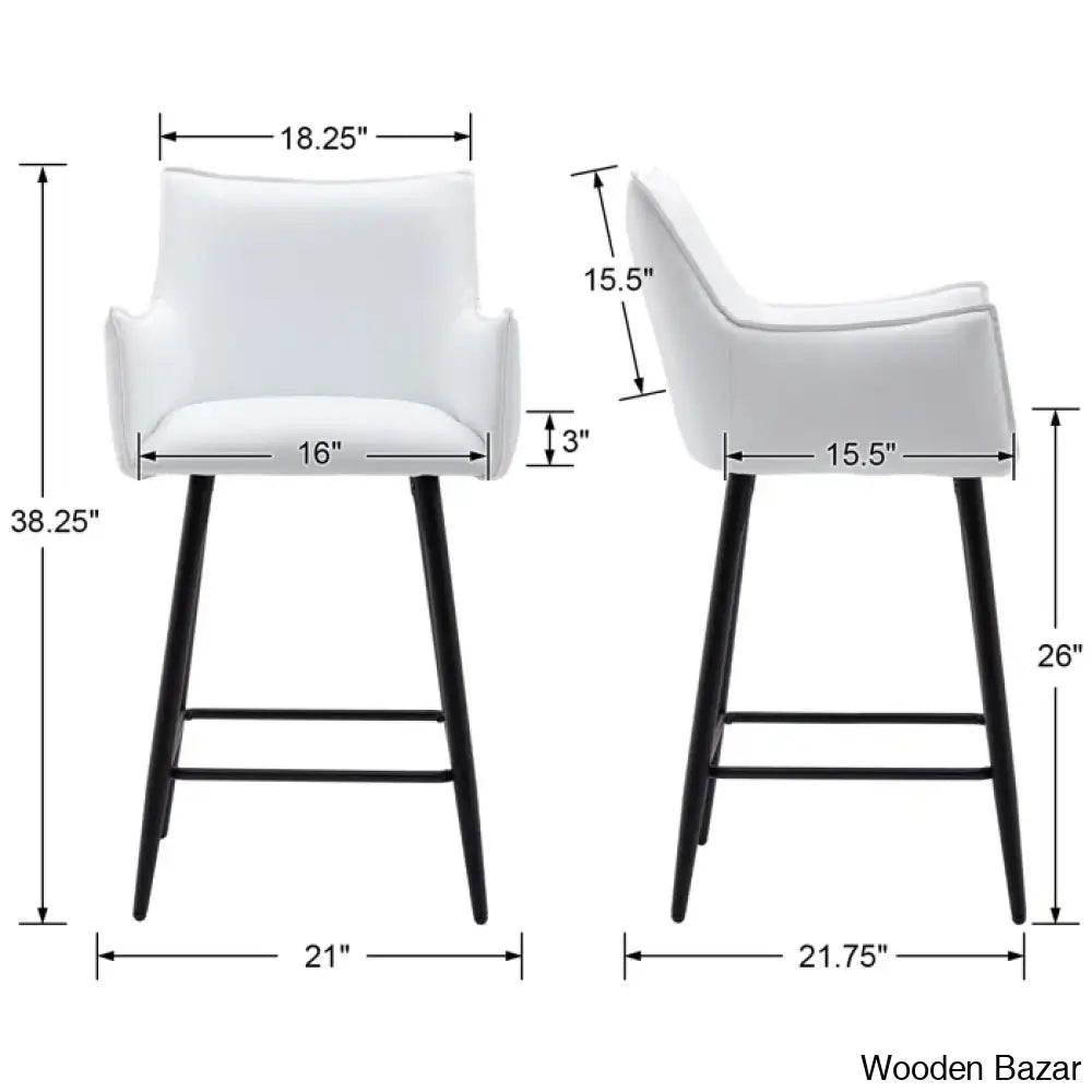 Honoratax Swivel Upholstered Counter And Bar Stool With Metal Frame (Set Of 2)